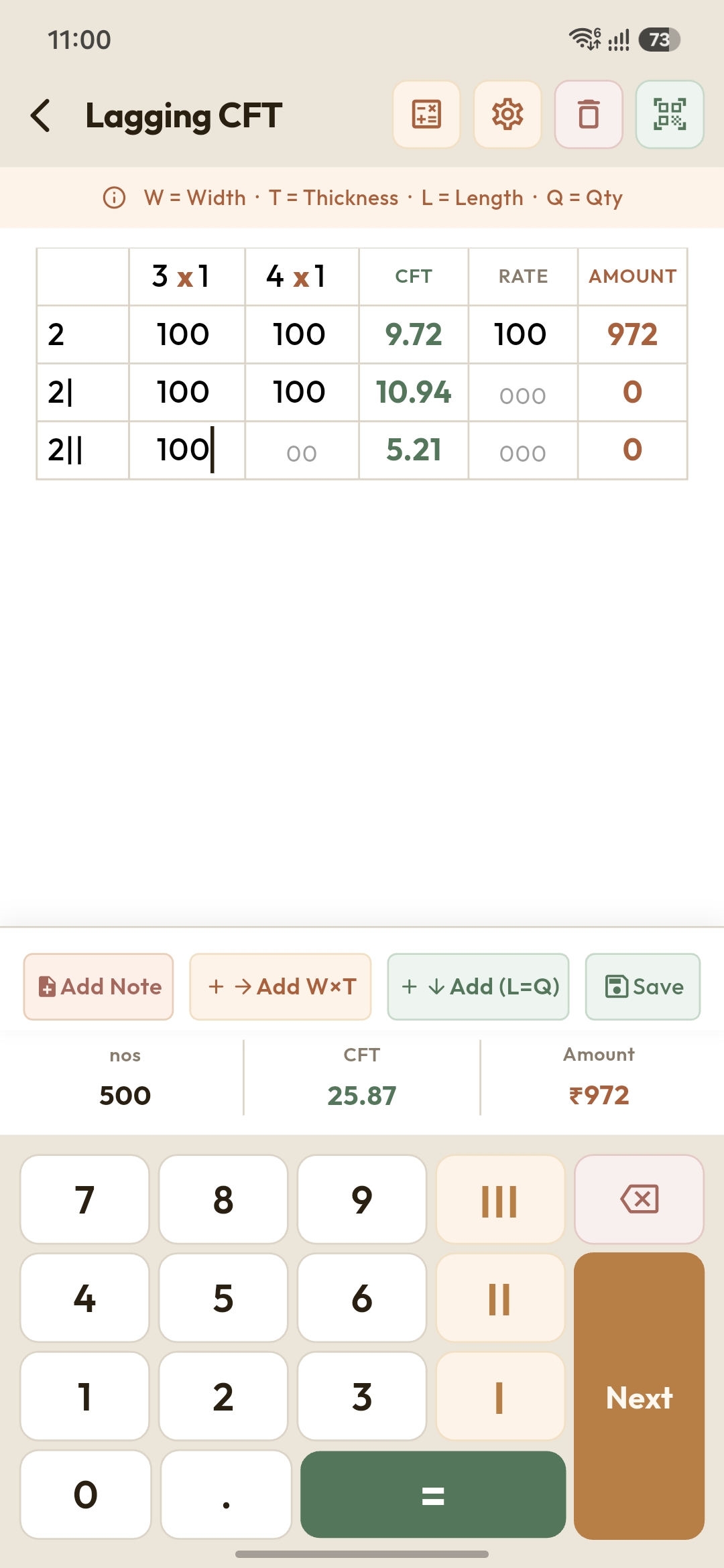 Lagging CFT calculator
